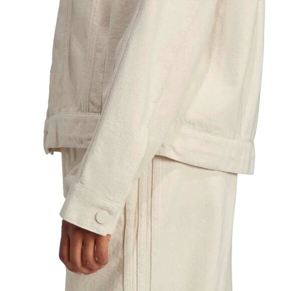 Adidas X KSENIASCHNAIDER 3-Stripe Denim Jacket Women's Size XS NATURAL TAN NEW - Picture 14 of 14